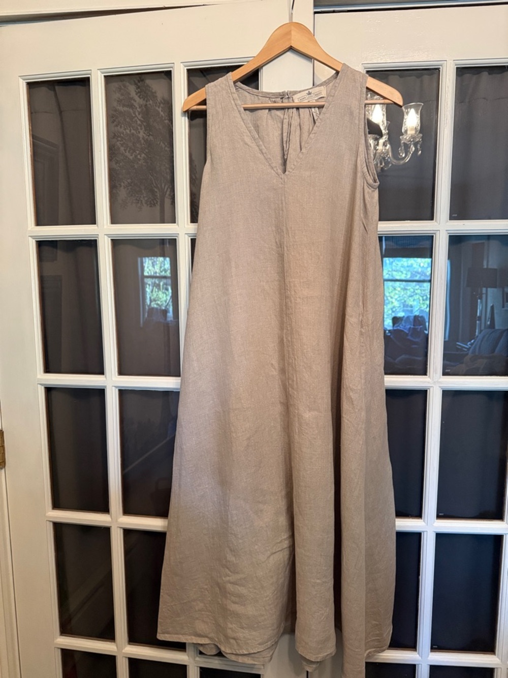 Amalfi Coast 100% natural linen sleeveless maxi dress